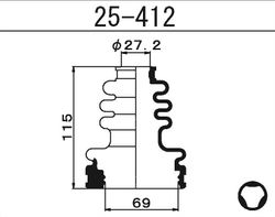 25412 Пыльник внутреннего шруса (D27,2-D69-H115)