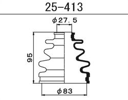 25413 Пыльник внешнего шруса (D27,5-D83-H95)