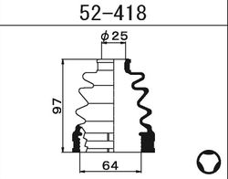 52418 Пыльник внутреннего шруса (D25-D64-H97)