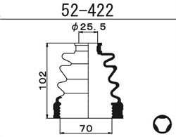52422 Пыльник внутреннего шруса (D25,5-D70-H102)