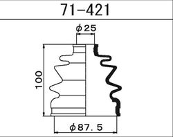 71421 Пыльник внутреннего шруса (D25-D87,5-H100)