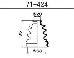 71424 Пыльник внутреннего шруса заднего (D20-D63-H85)