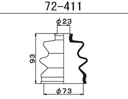72411 Пыльник внутреннего шруса (D23-D73-H93)
