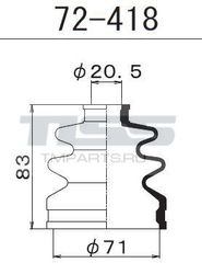72418 Пыльник внутреннего шруса (D20,5-D71-H83)