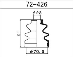 72426 Пыльник внутреннего шруса (D23-D70,5-H91)