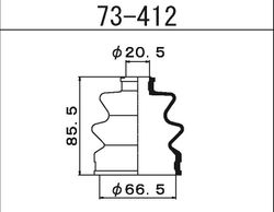 73412 Пыльник внутреннего шруса (D20,5-D66,5-H85,5)
