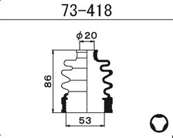 73418 Пыльник внутреннего шруса (D20-D53-H86)