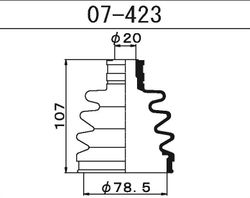 7423 Пыльник внешнего шруса (D20-D78,5-H107)