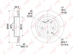 BN1064 Диск тормозной |зад прав / лев |