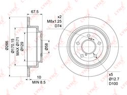BN1126 Диск тормозной |зад прав / лев |