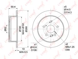 BN1143 Диск тормозной |зад прав / лев |
