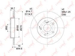 BN1144 Диск тормозной |зад прав / лев |