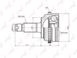 CO3448A ШРУС наружный | перед прав/лев |