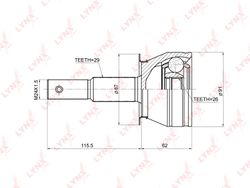 CO3675 ШРУС наружный | перед прав/лев |