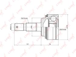 CO3709 ШРУС наружный | перед прав/лев |