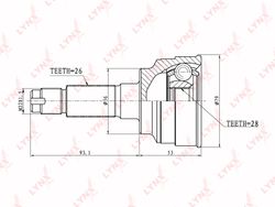 CO5111 Шрус внешний 28x56x26