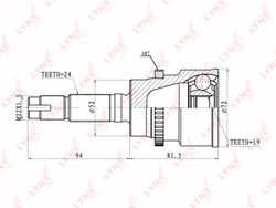 CO7510A ШРУС наружный | перед прав/лев |
