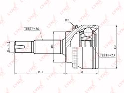 CO7562A Шрус внешний с ABS