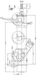JAS0081 Стойка газомасляная передняя правая /334142/