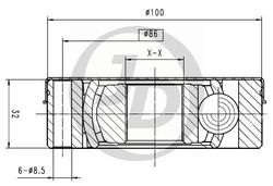JCN0100 ШРУС внутренний 161001
