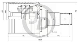JCN0208 ШРУС внутренний