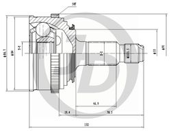JCT0006A ШРУС внешний ABS HO021A50