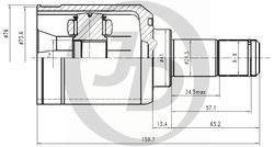 JCT0022A ШРУС внешний ABS MI036A43