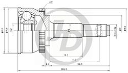 JCT0033A ШРУС внешний ABS NI060A42