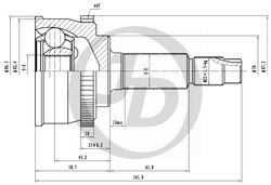 JCT0039A ШРУС внешний ABS NI076A44