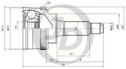 JCT0041A ШРУС внешний ABS SU017A43