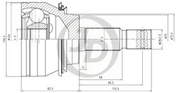JCT0064A ШРУС внешний ABS TO065A48