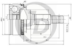 JCT0065A ШРУС внешний ABS TO069A48