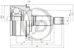 JCT0074A ШРУС внешний ABS MI045A50