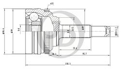 JCT0086A ШРУС внешний ABS DW006A47