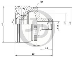 JCT0088A ШРУС внешний ABS 151375