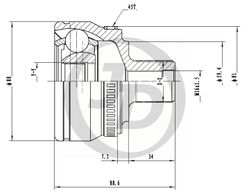 JCT0093A ШРУС внешний ABS 151435