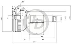 JCT0095A ШРУС внешний ABS 151512