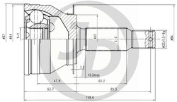 JCT0106 ШРУС внешний MI023