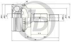 JCT0107A ШРУС внешний ABS 151542