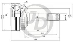JCT0114A ШРУС внешний ABS 151118
