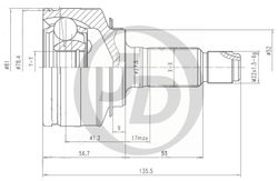 JCT0122 ШРУС внешний HO059