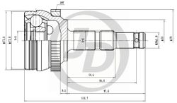 JCT0149A ШРУС внешний ABS 151400