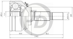 JCT0155A ШРУС внешний ABS 151501