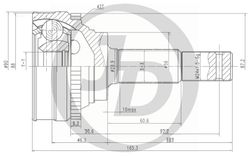 JCT0166A ШРУС внешний ABS NI019A42