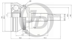 JCT0204A ШРУС внешний АВS