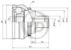 JCT0212A ШРУС внешний ABS