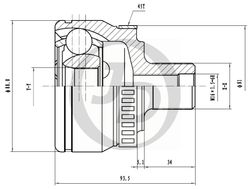 JCT0214A ШРУС внешний ABS