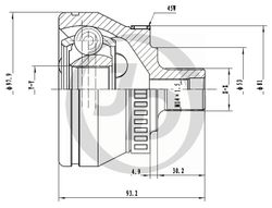 JCT0215A ШРУС внешний ABS