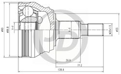 JCT0220 ШРУС внешний