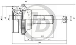 JCT0239A ШРУС внешний ABS